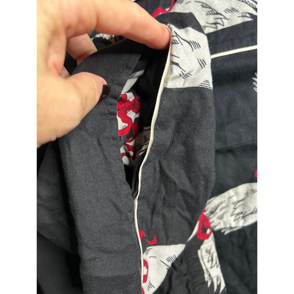 VS Black Swan Print PJs Set L Button Top & Pants Cozy Sleepwear - Picture 9 of 9